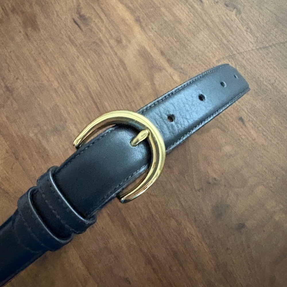 Vintage COACH Black Cowhide Leather & Brass Belt Women's Size SMALL 8400 USA - Picture 3 of 15